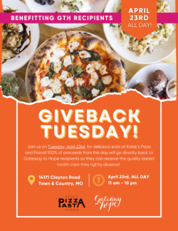 Giveback Tuesday with Katie's Pizza and Pasta